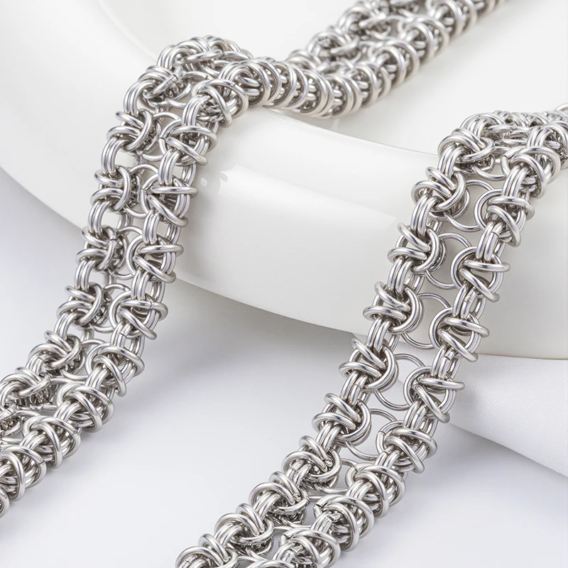 

15mm Double Row 1Meter Stainless Steel Chains for Jewelry Making Materials Necklaces Bracelets Craft DIY Accessorie