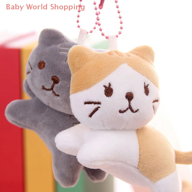 1Pcs 10cm Lovely Cartoon Animal Kitten Plush Toy Soft Stuffed Small Doll Key Ring Backpack Pendant Christmas Children's Gift