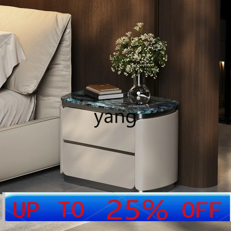 

LH Italian Style Bedside Table for Home Bedroom Modern Two-Drawer Cabinet Cream Style