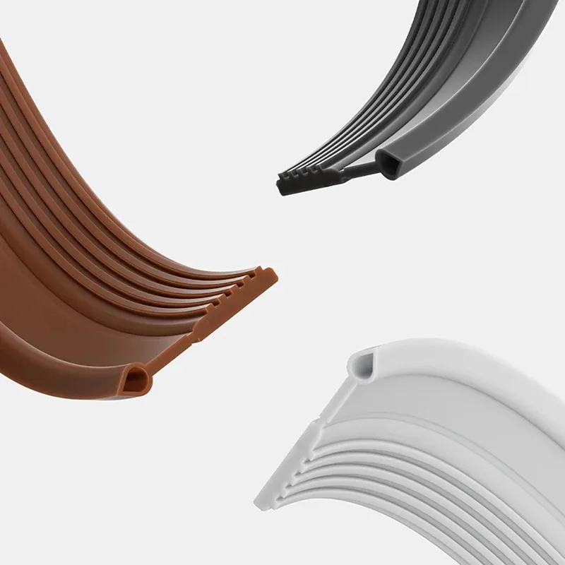 28/50mm Height Door Seal Strip Flexible Soft TPE Under Door Weatherstrip 1M Self-Adhesive Dustproof Windproof Stripping image 4