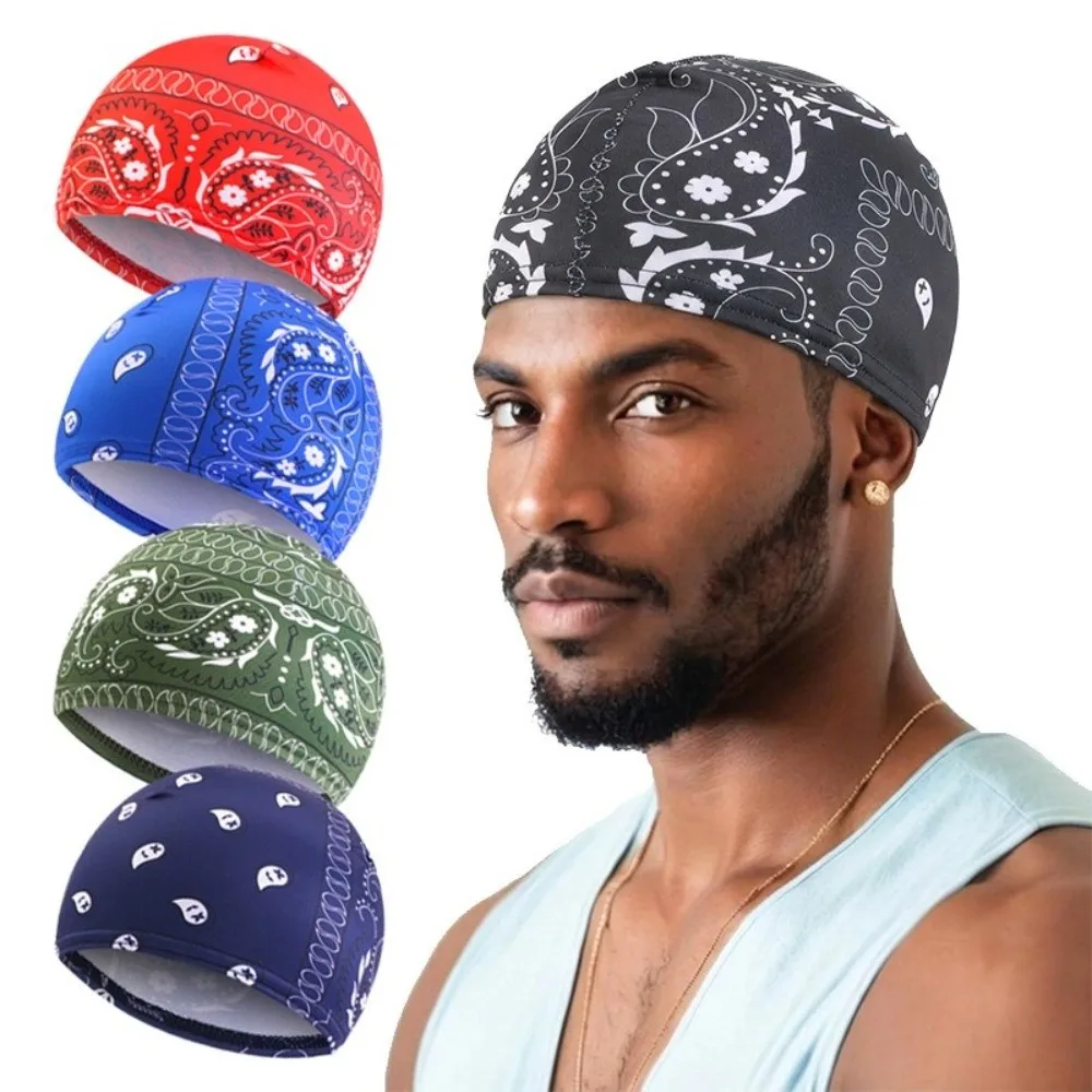 New Paisley Print Hijab Caps Helmet Liner Quick Dry Bandana Headscarf Breathable Comfortable Bandana Hat Hip-Hop Style