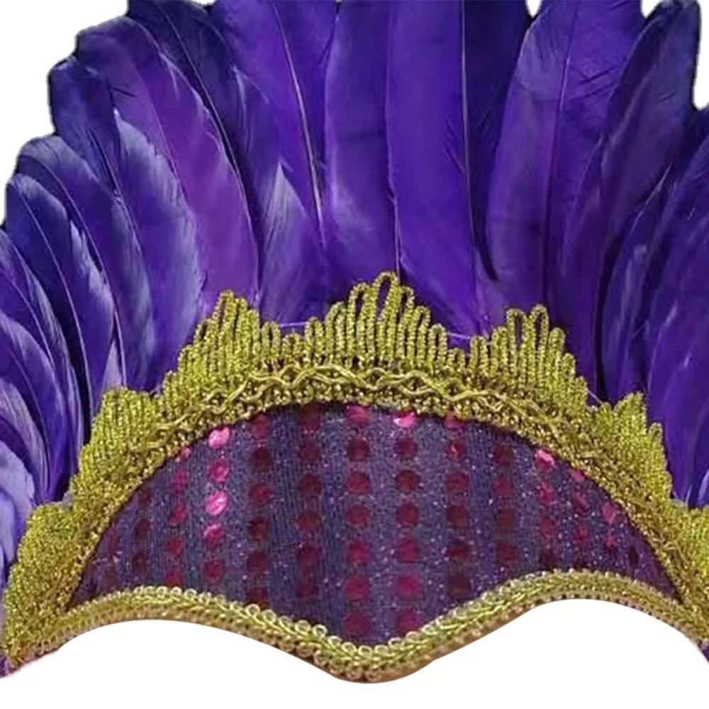 New Feather Feather Headdress Colorful Adjustable Carnival Costume Head-mounted Chief Headdress Children's Day