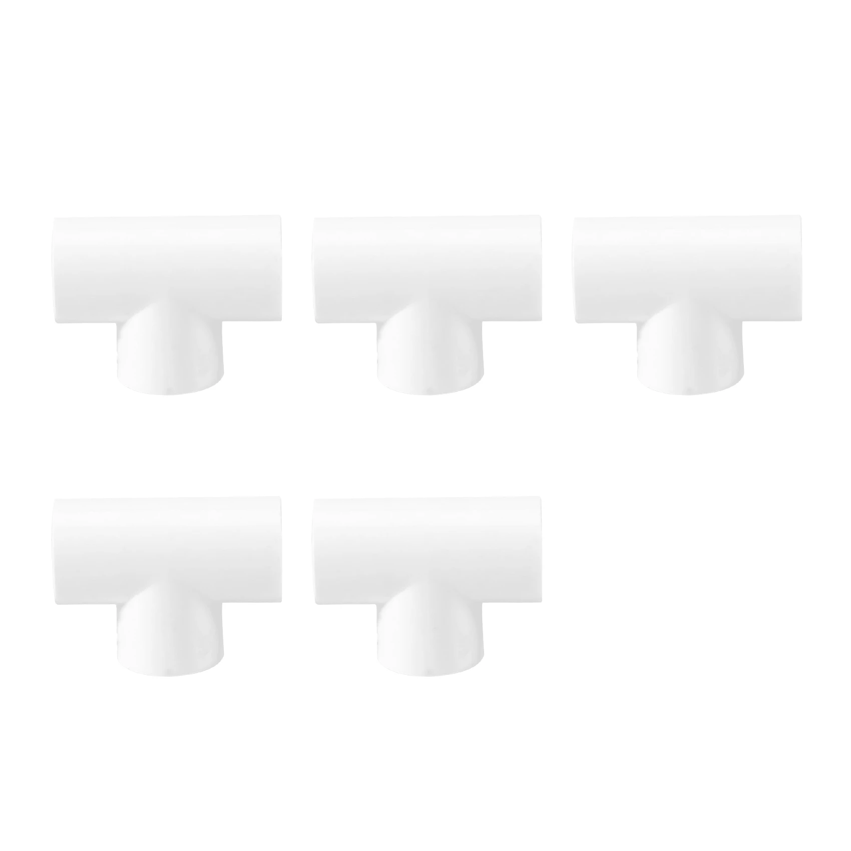 Conectores adaptadores de tubo de tubería de agua de 3 vías en T de PVC de 20mm blanco 5 uds