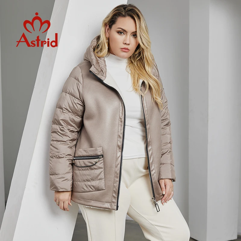 Astrid Plus Size Winter Jacket Women Stitching Design High Quality Fashion Women\'s Parka Warm Plush Fur Coat Female Hooded 20197