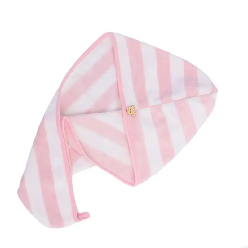 2025 New Coral Fleece Hair Towel Wrap With Fashionable Striped Designing Hair Wrap