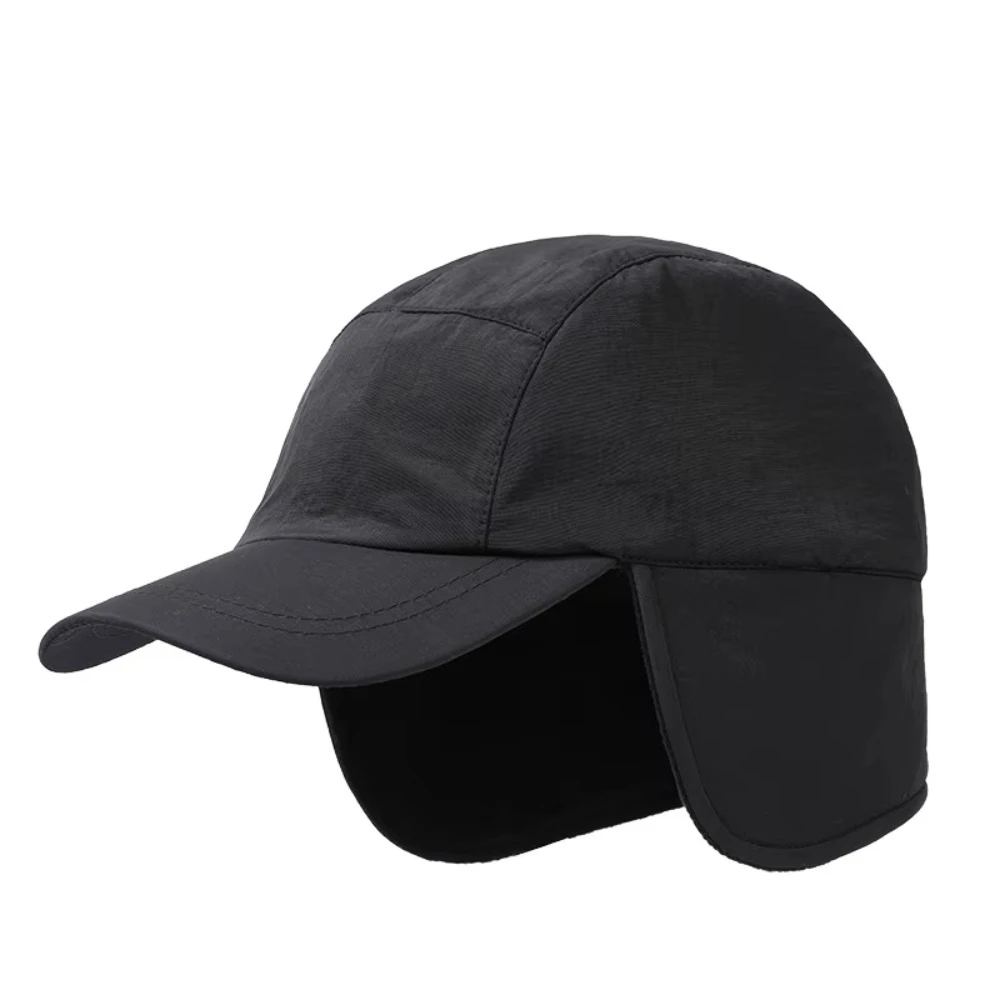 

Warm Winter Baseball Cap Ear Protection Polar Fleece Earmuffs Hat for Men with Ear Flaps 56-60cm Hiking Bonnets Cold Weather