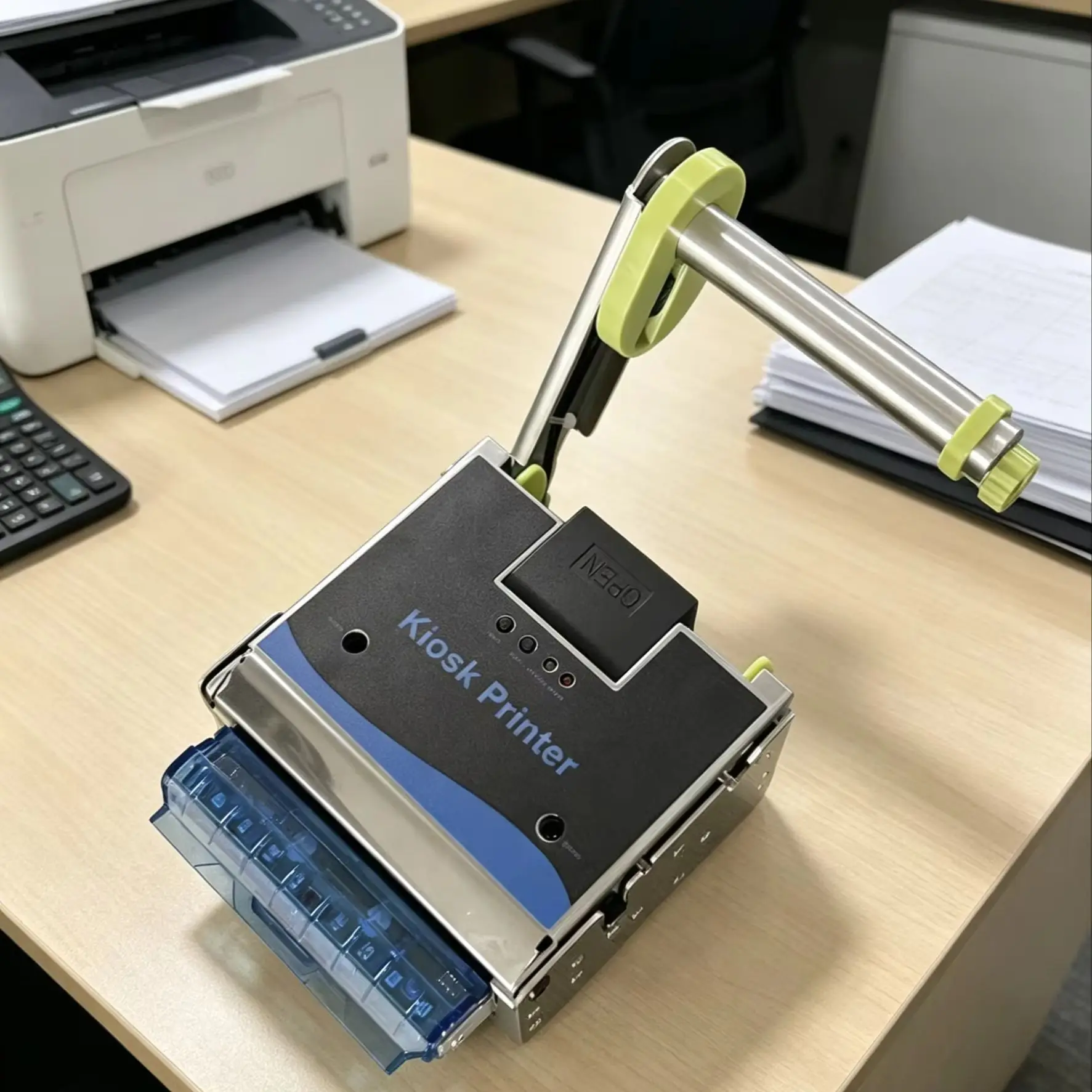 HS-K54 Embedded Thermal Receipt Printer with Anti-Jam Nozzle. It stops printing if manually blocked and resumes when released