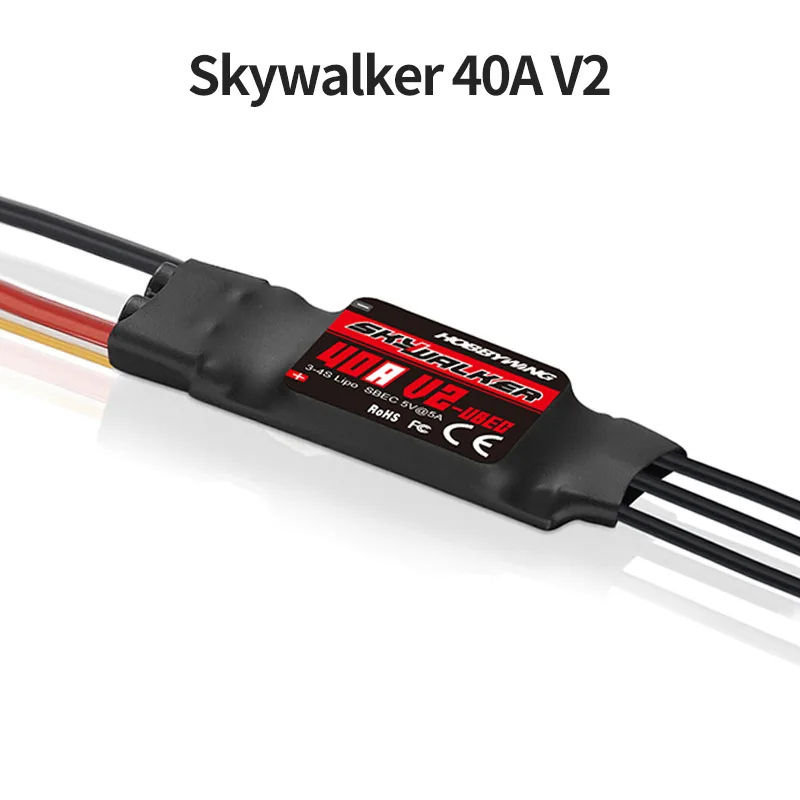 Hobbywing Brushless ESC 12A 20A 30A 40A V2 Drone ESC 2-6S Skywalker Speed Controller With BEC/UBEC For RC Quadcopter Helicopter