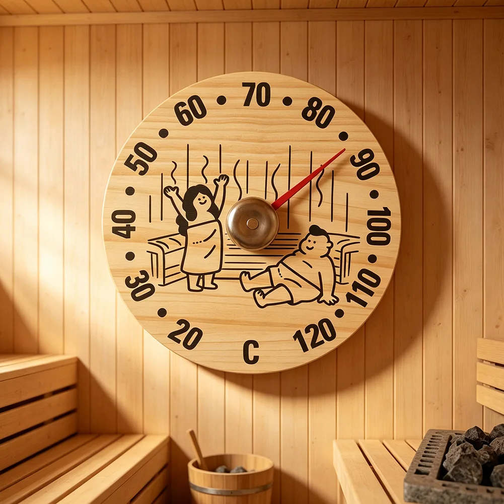 Battery Free Dual Measuring Mechanical Sauna Thermometer Hygrometer Gauge For Household Sauna Spa Steam Room Indoor Practical