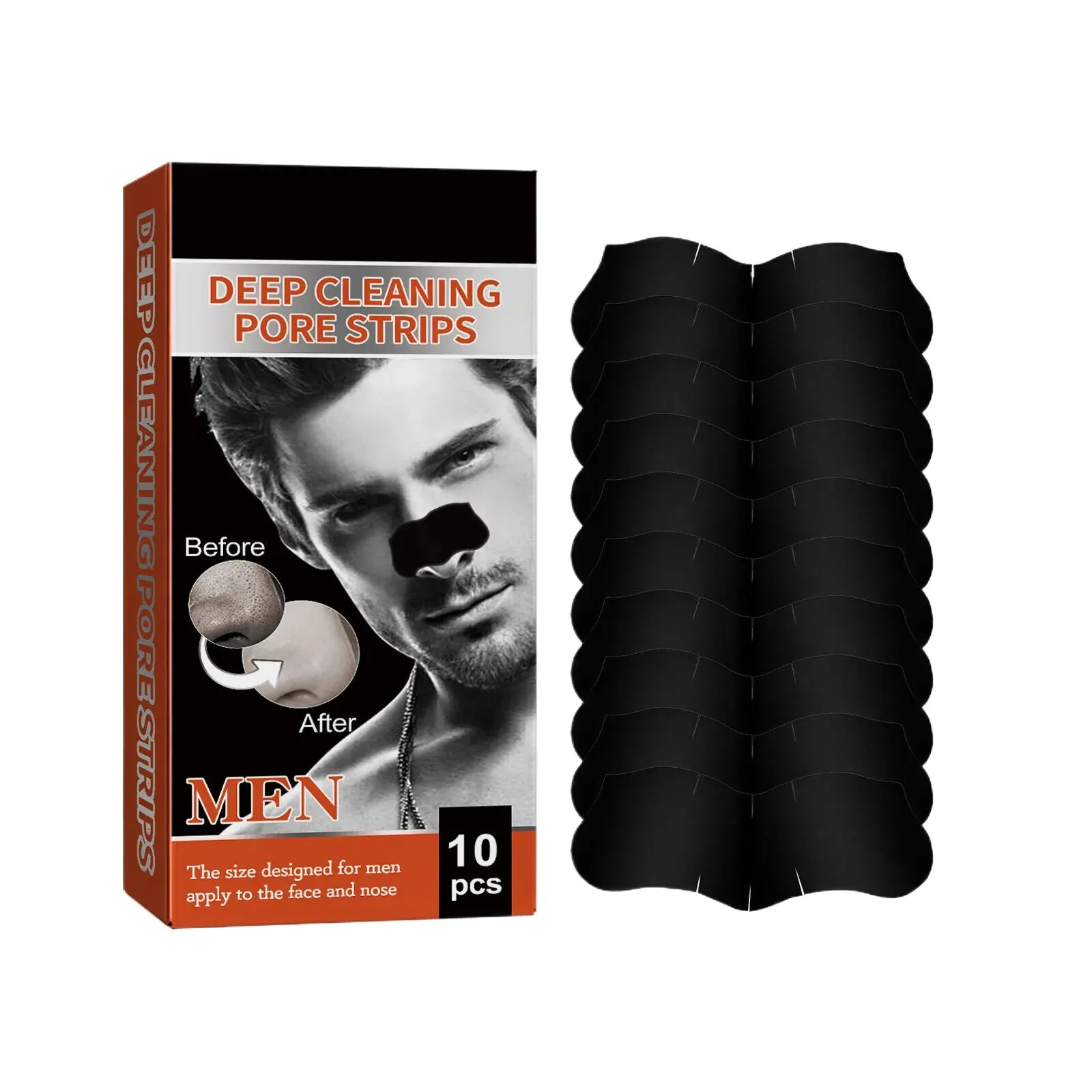 Men'S Blackheads Tighten Pores, Pimples, Acne, Blackheads Clean, Shrink And Tear Nasal Strips Easily Remove Blackheads