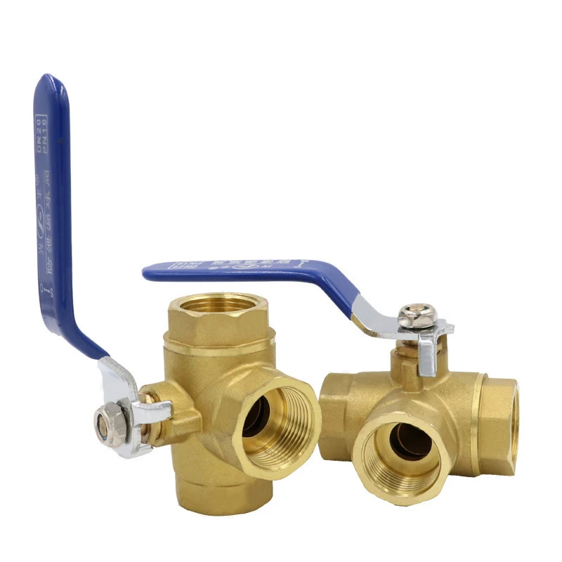 Handle female T-type L-type NPT thread 3-way brass ball valve