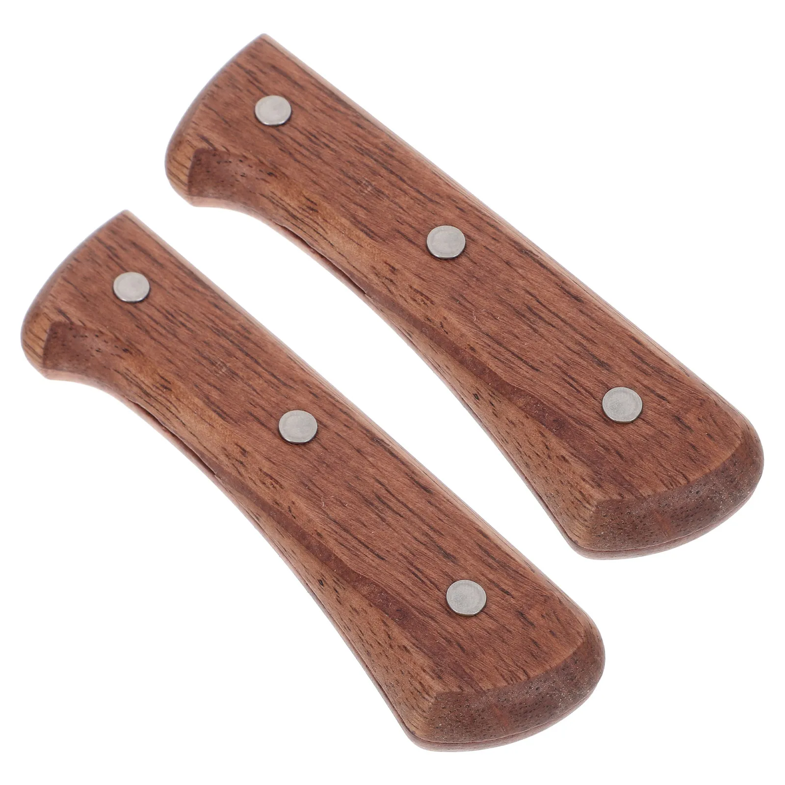 1Pair Solid Wood Knife Handle Replacement Pre Drilled Cleaver Handle Easy Installation Kitchen Butcher Chopper Grip