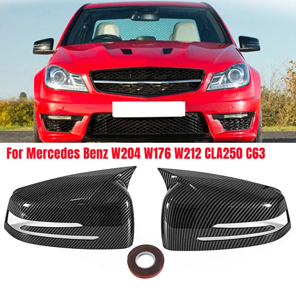 

For Mercedes Benz W176 W246 W212 W204 C117 X156 X204 W221 A B C E S CLA GLA GLK Class Rearview Side Mirror Cover Wing Cap Trim