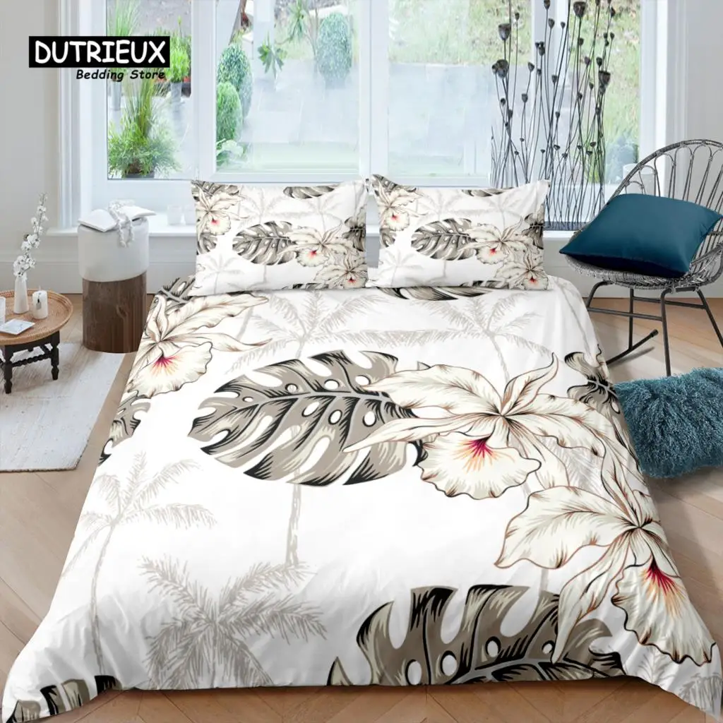 

Home Living Luxury 3D Palm Leaves Bedding Set Summer Duvet Cover Pillowcase Queen and King EU/US/AU/UK Size Comforter Bedding