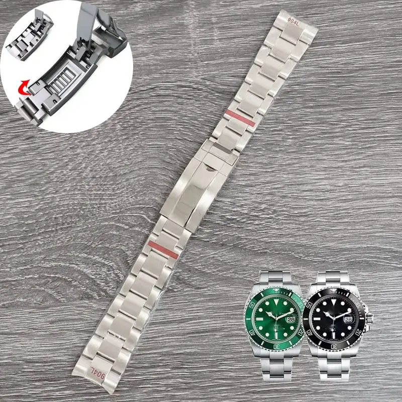 

904 Stainless Steel Watch Band For Rolex Submariner Daytona Sup Gmt Men'S Oyster Watch Metal Strap 20mm 21mm Traditional Watch