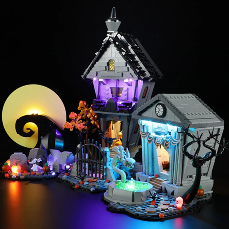 (Only LED Light)  21351 Tim Burton's The Nightmare Before Chris Movie Ideas (Not Include Building Blocks Bricks Kits Sets Model)