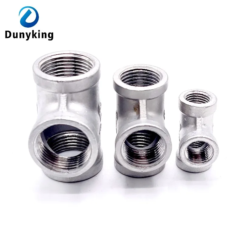 Stainless Steel adapter 1/8" 1/4" 3/8" 1/2" 3/4" 1" 1-1/4" 1-1/2" Female Thread BSP Water Pipe Fitting 3 way Tee Adapter SS 304