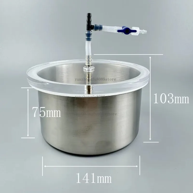 1L Vacuum Degassing Chamber 304 Stainless Steel Pot Transparent Acrylic Lid Sealed Container for Resin Degassing