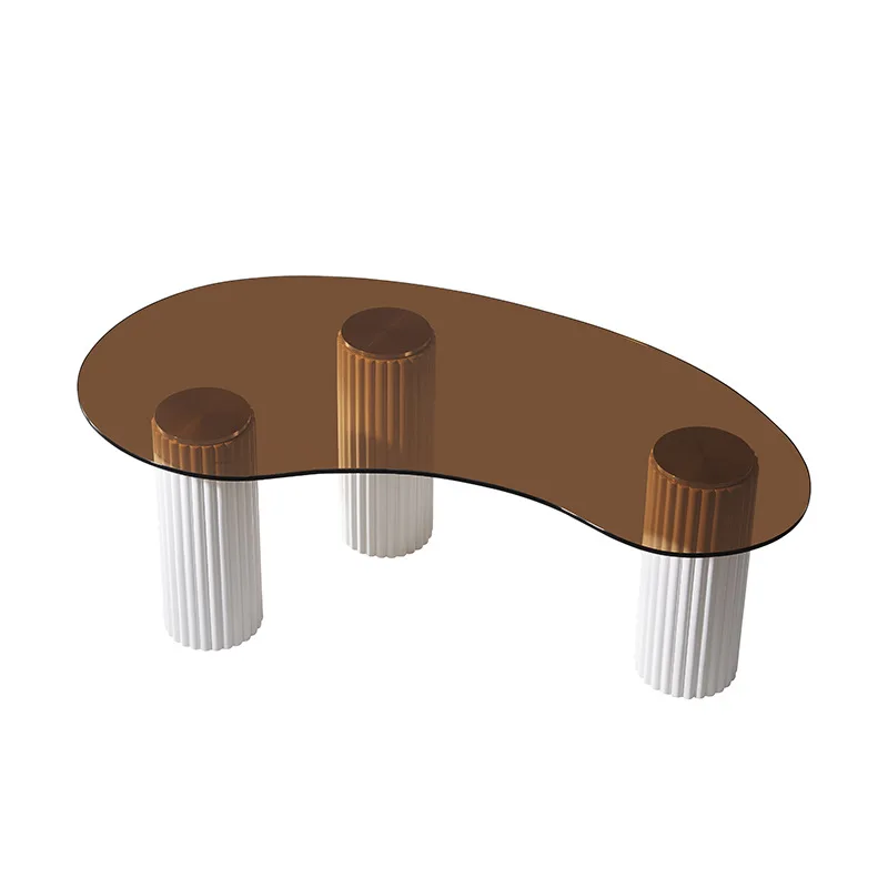 

Nordic tea table small apartment household light luxury tempered glass coffee table living room