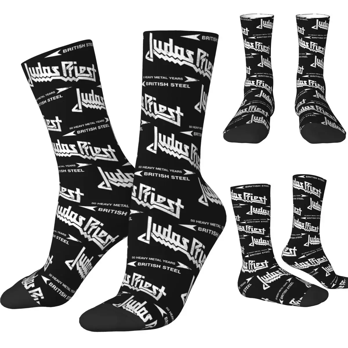 Judas Priest T-Shirts For Men Women Socks Autumn Metal Punk Music Hipster Stockings Fashion Adults Men Socks Anti Skid Socks