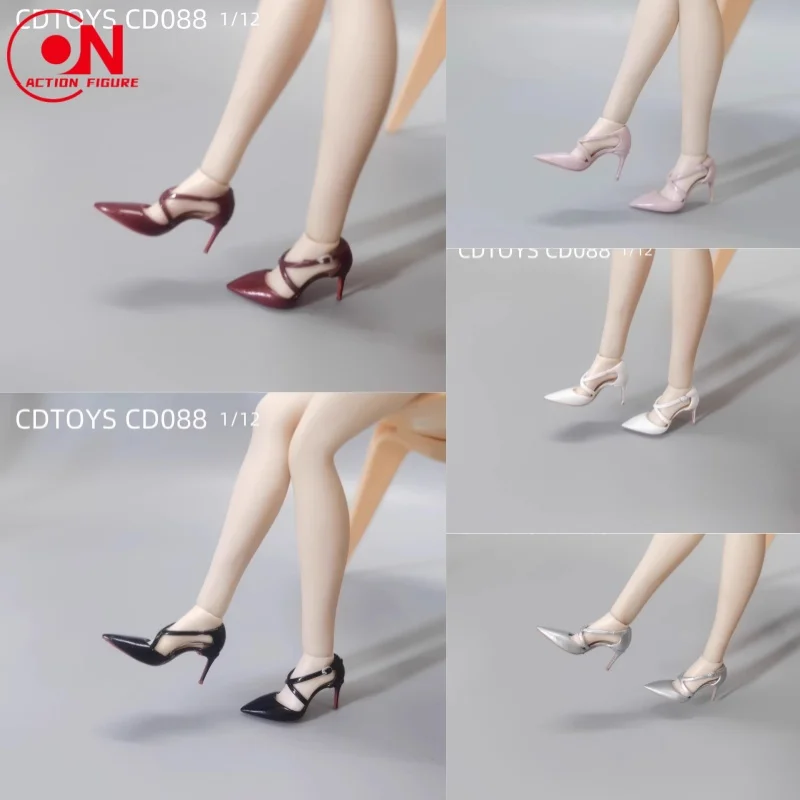 Cdtoys cd088 1/12 salto alto sandálias de salto fino sapatos modelo para 6 ''feminino soldado figura de ação corpo boneca