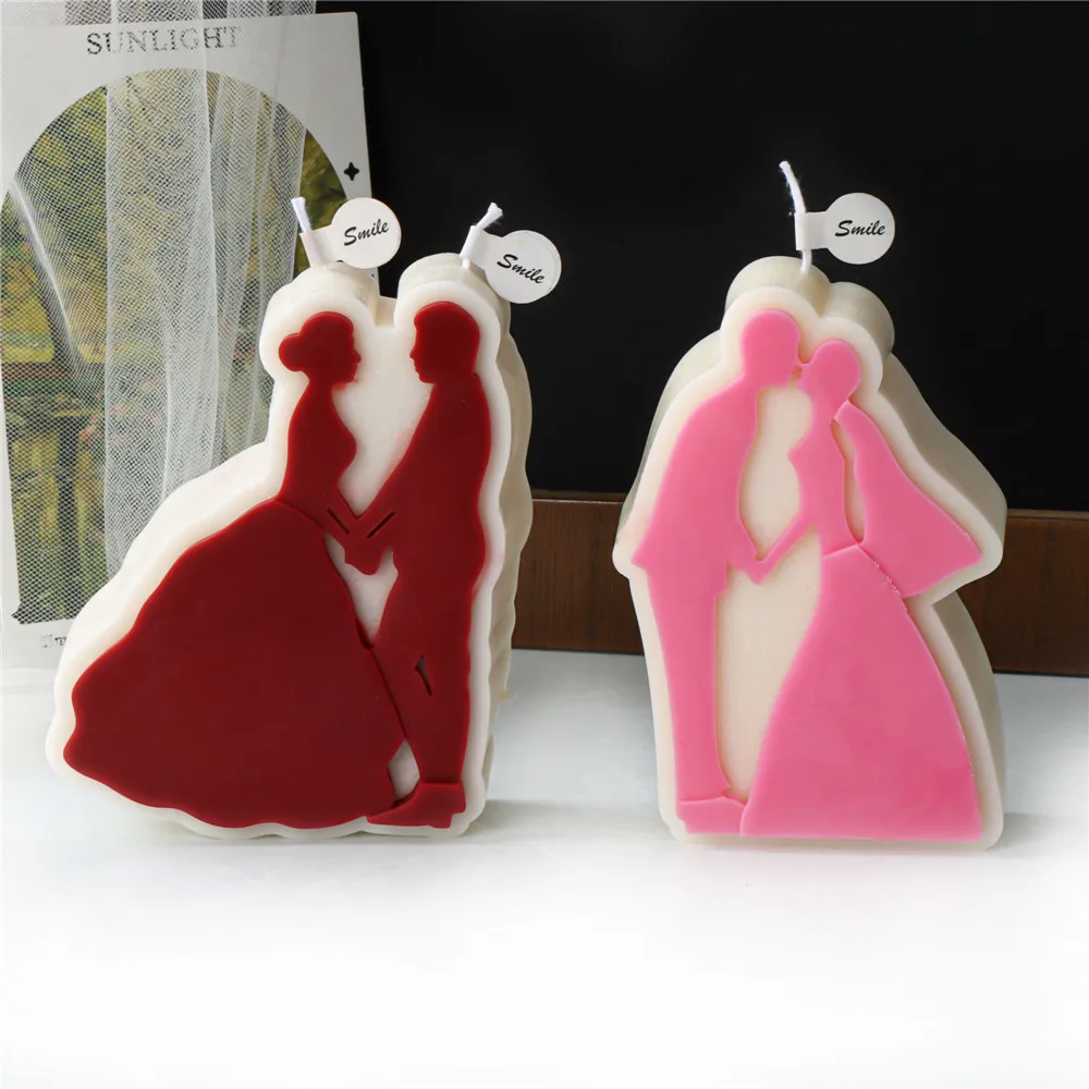 DIY Simple Hug Family Candle Silicone Mold Love Couple Candle Mould Valentine Gift Aromatherapy Candle Resin Plaster Making