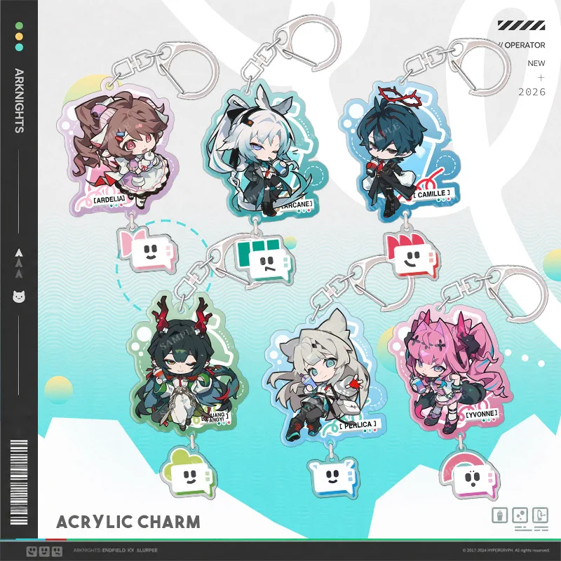 New Arknights Endfield Keychain Camille Arcane Cartoon Anime Cute Pendant Keyring Bag Charm Game Friend Gift Badge
