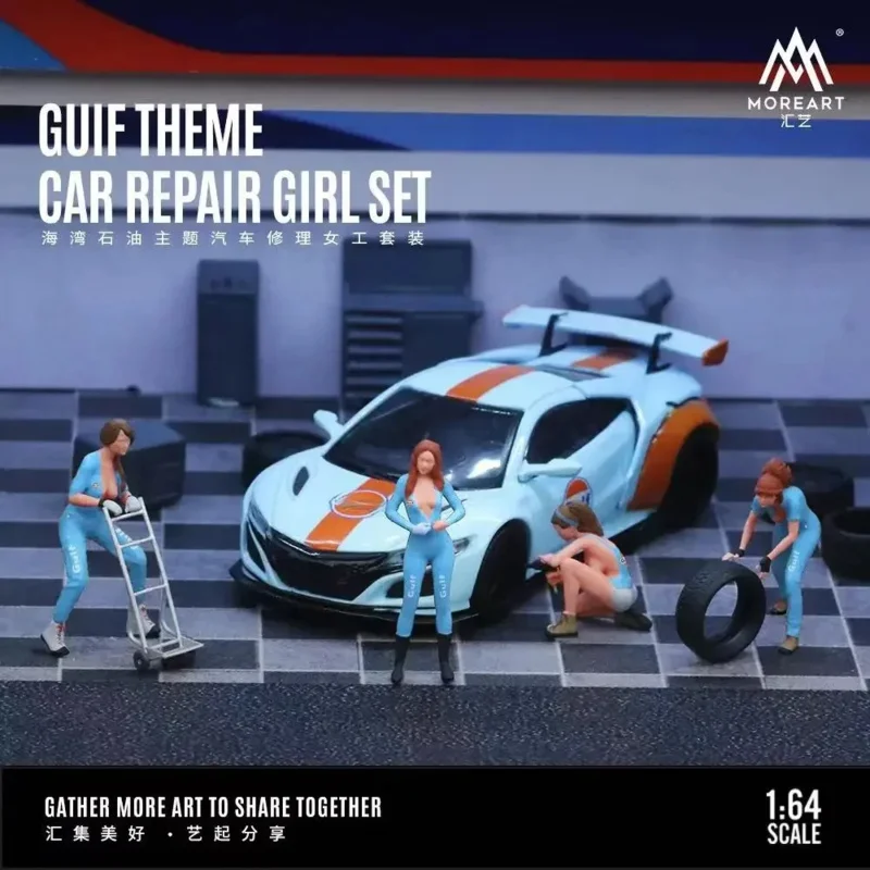 MoreArt & TIMEMICRO 1:64 Auto Spielzeug Harz Figur Lady Repair man Mädchen Setb Gulfing Beschichtung Limited Edition Kollektion Geschenk