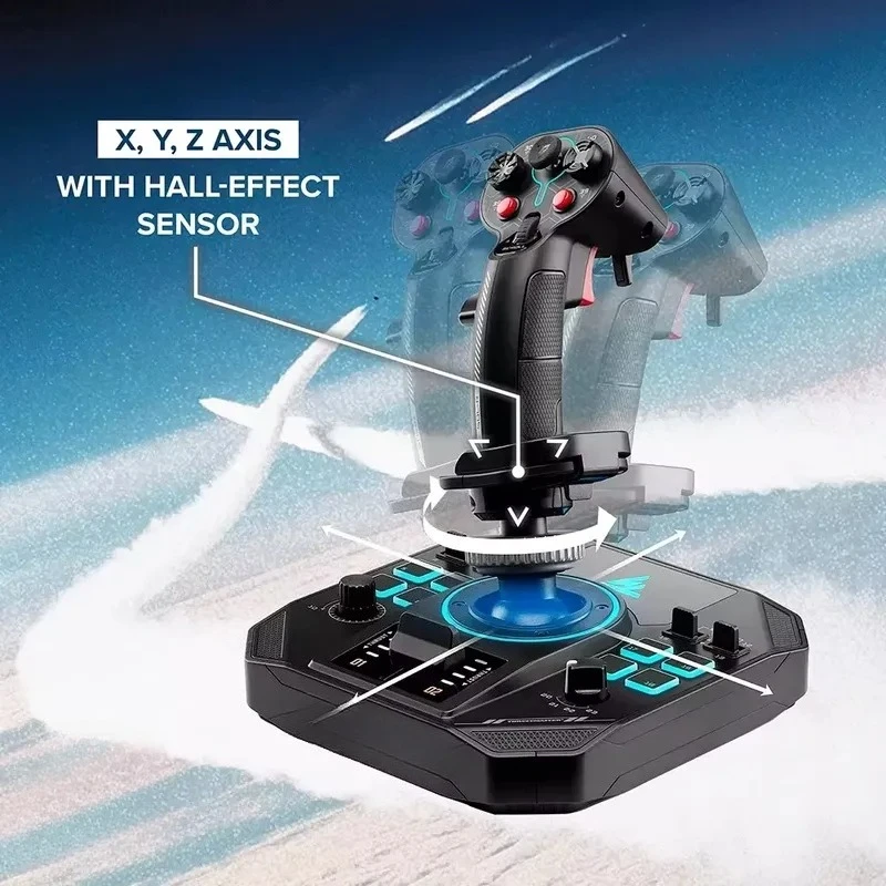 Thrustmaster Flight Joystick SOL-R4 Throttle + Joystick Set Compatible with PC Flight Simulation Air Combat Game Sticks