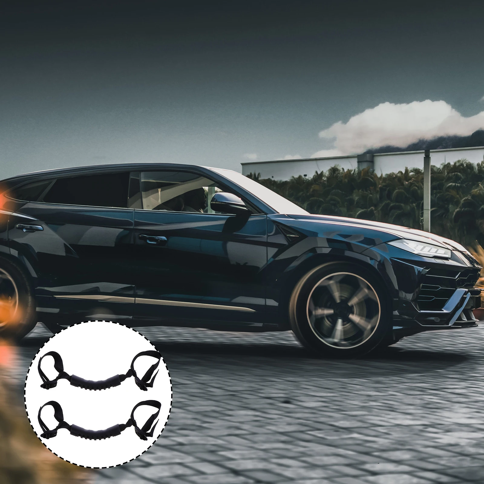 

2pcs PVC PP POM Car Safety Handle Interior Door Grab Handle for Vehicle Grip Black Easy Install Durable Automotive