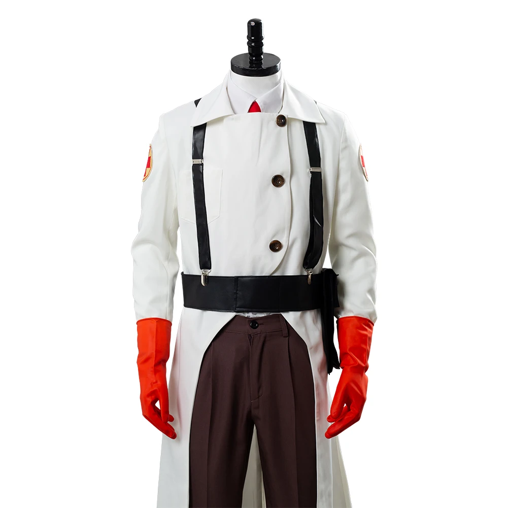 Team Cosplay Fortress Medic Costume Men Uniform Coat Pants Outfits Halloween Carnival Party Suit