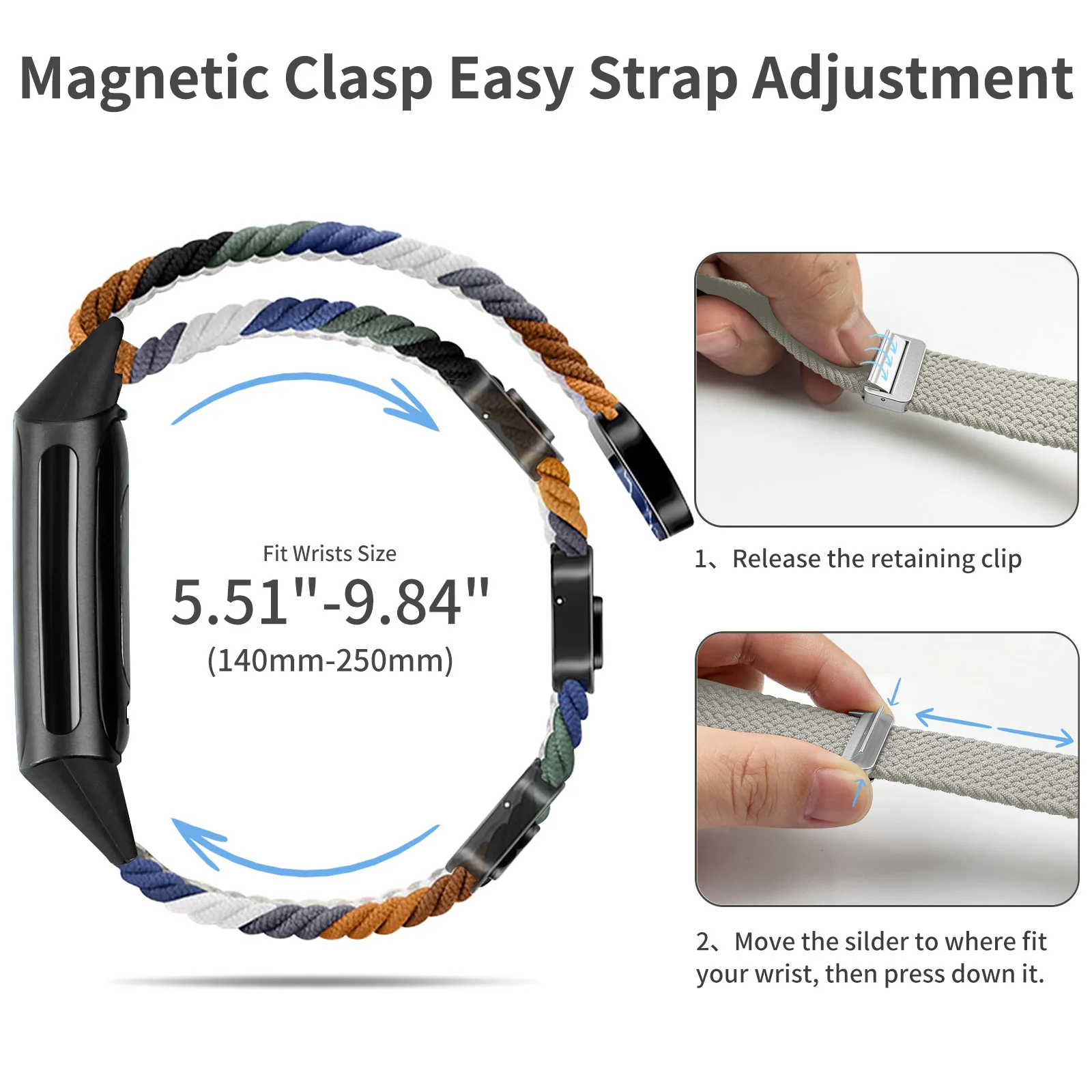 سوار رياضي منسوج مغناطيسي ناعم قابل للتمدد من النايلون قابل للتنفس لـ Fitbit Charge 6 5