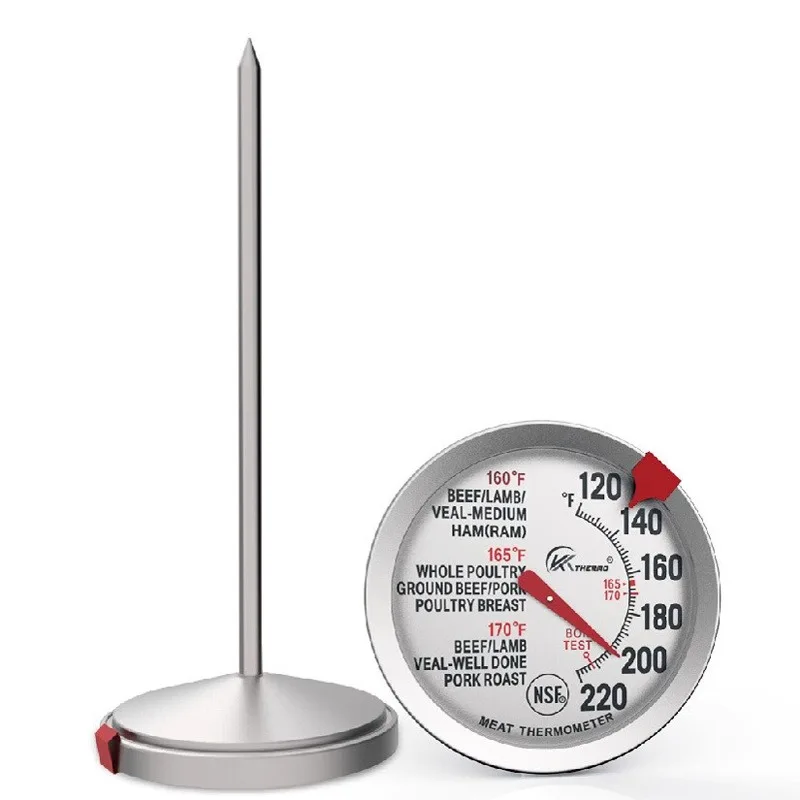 

Meat Thermometer Stainless Steel Food Thermometer with 6.3cm Extra Large Dial Heat-resistant Waterproof Cooking Thermometer