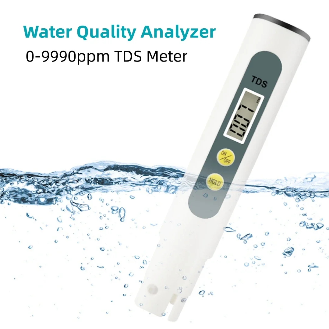 3V TDS Meter Digital Water Tester 0-9990ppm Drinking Water Quality Analyzer Monitor PH Rapid Test Aquarium Hydroponics Pools New