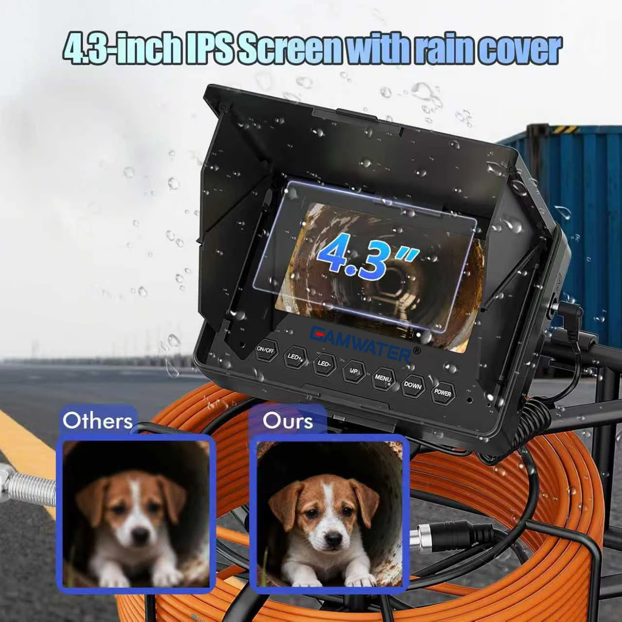 Rioolinspectiecamera 4,3 inch DVR AHD 1080P Rioolbuiscamera Borescope camera met 8500mAh Batterij 16GB TF-kaart 10/20/30M