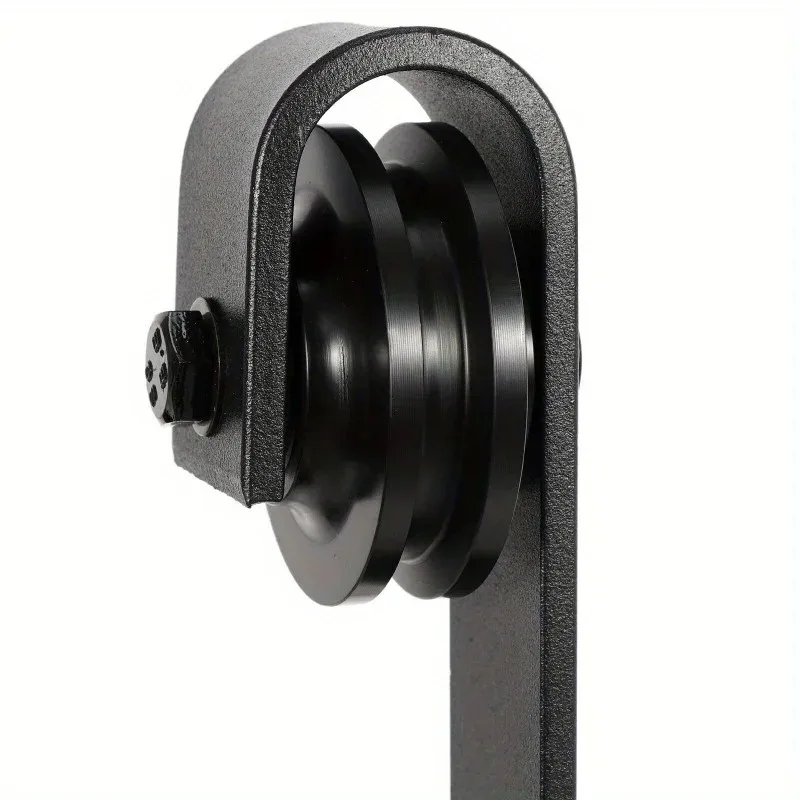 6.6 FT Sliding Barn Door Hardware Kit Wood Modern Hang Style Track Rail Black