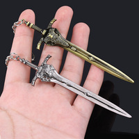 Creative Game Dark Souls 3 Artoria Sword Keychain Abyss Walker Knights Logo Metal Keyring High Quality Men Car Women Bag Jewelry