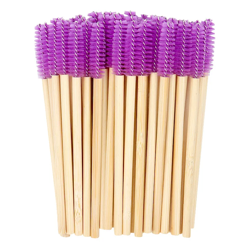 100 pcs Professional Bamboo Handle Disposable Eyelash Brushes Eyebrow Extension Mascara Wands Applicator Women Makeup Tools