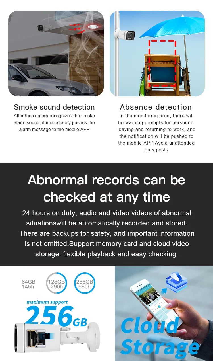 3MP WIFI IP Camera 1296P Wireless CCTV Bullet Security Outdoor Two-way Audio Talk Camera Waterproof Night Vision Surveillance