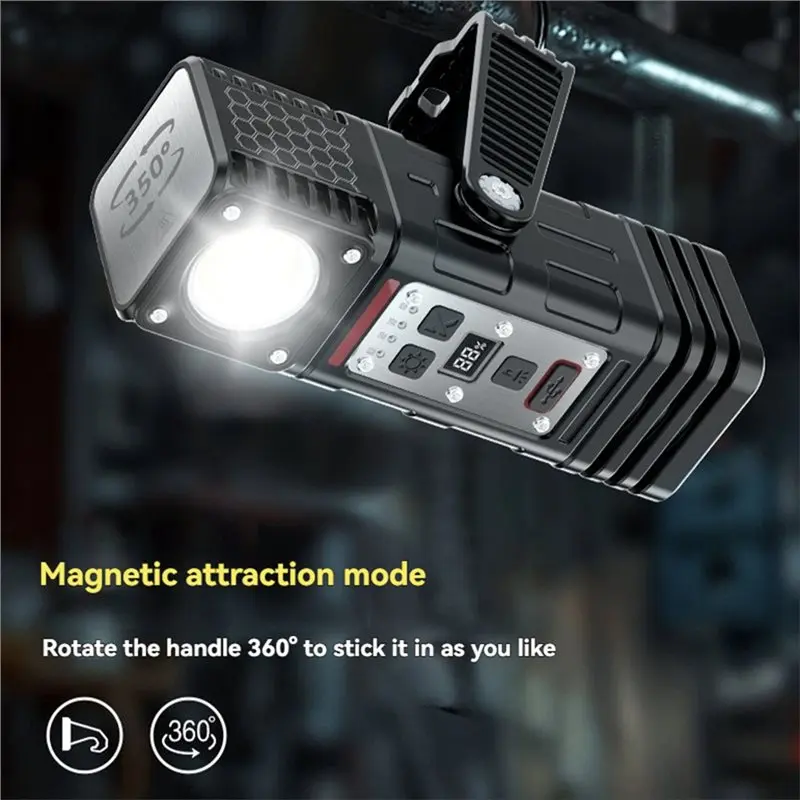 High Lumens COB Light Multi-Function Rechargeable Work Light Flashlight For Camping Outdoor-B51B
