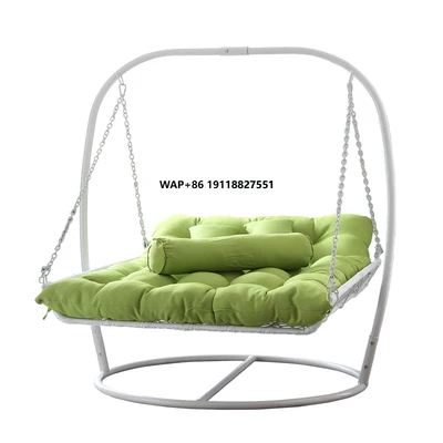 

Wicker Chair Double Hanging Basket Rocking Chair Woven Wicker Chair Outdoor Swing Hammock Indoor Adult Hanging Blue