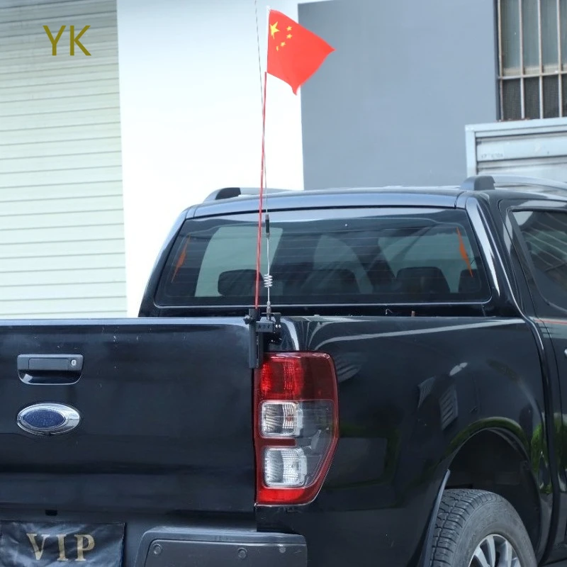 

For Ford Ranger Wildtrak T6 T7 T8 2015-2022 Carbon Steel Car Tail Door Antenna Flagpole Bracket Trim Car Accessories