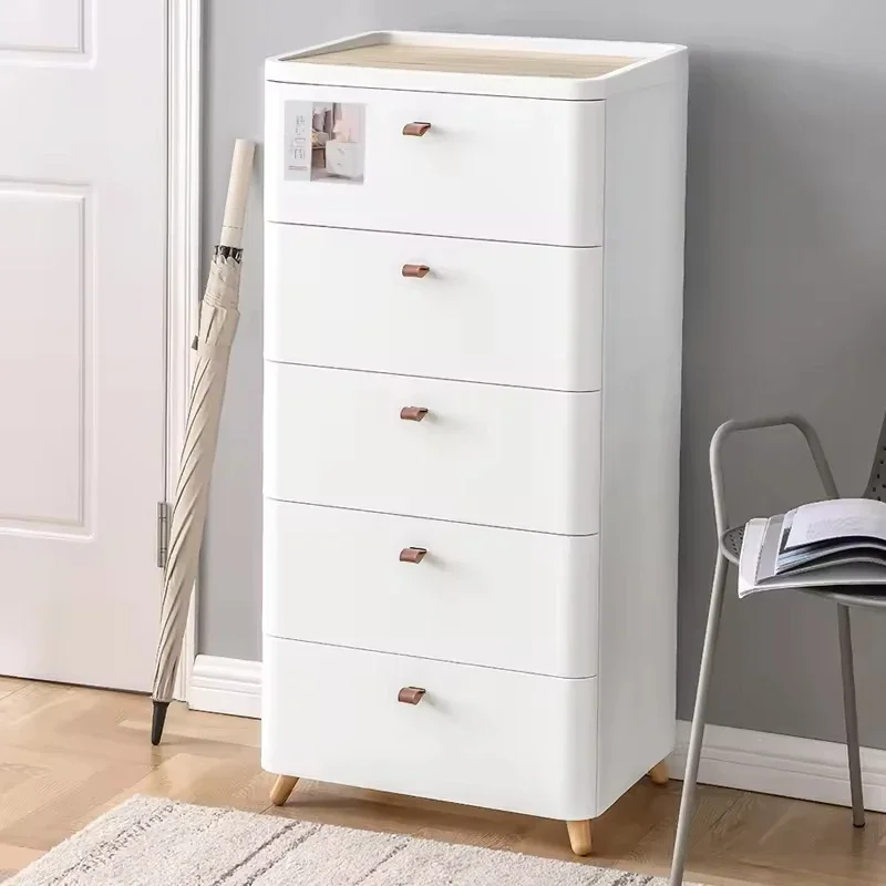 

A Multi-Purpose 5 Layer Bedroom White Plastic Chest Storage Cabinet With Drawers