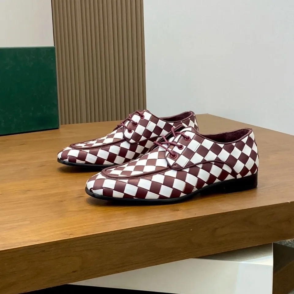 

Новая мужская обувь из натуральной кожи высшего качества, тканая парная деловая повседневная кожаная обувь, лоферы, мужской костюм без шнуровки