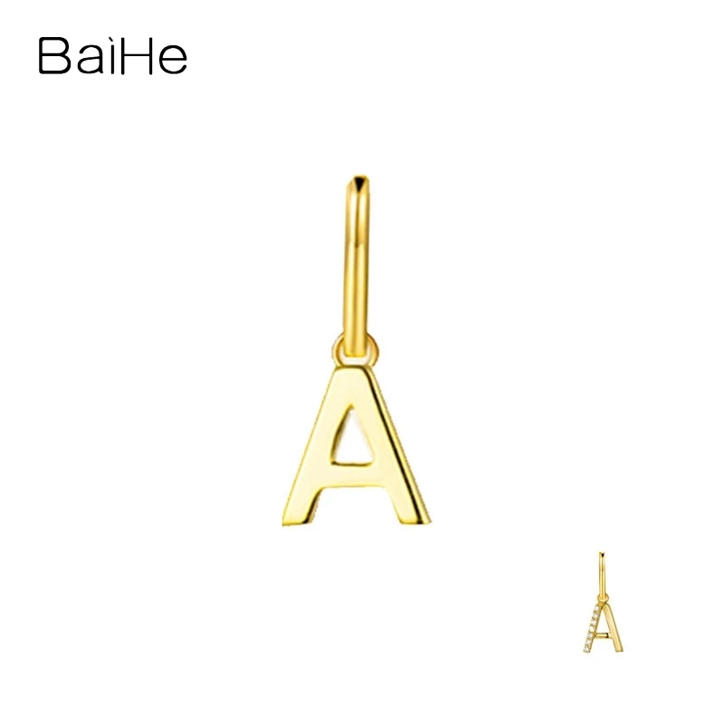 BaiHe 18K Yellow Gold Diy Bracelet Necklace Letter Accessories Trinkets With Diamond Pendant Women Men Trendy Party Fine Jewelry