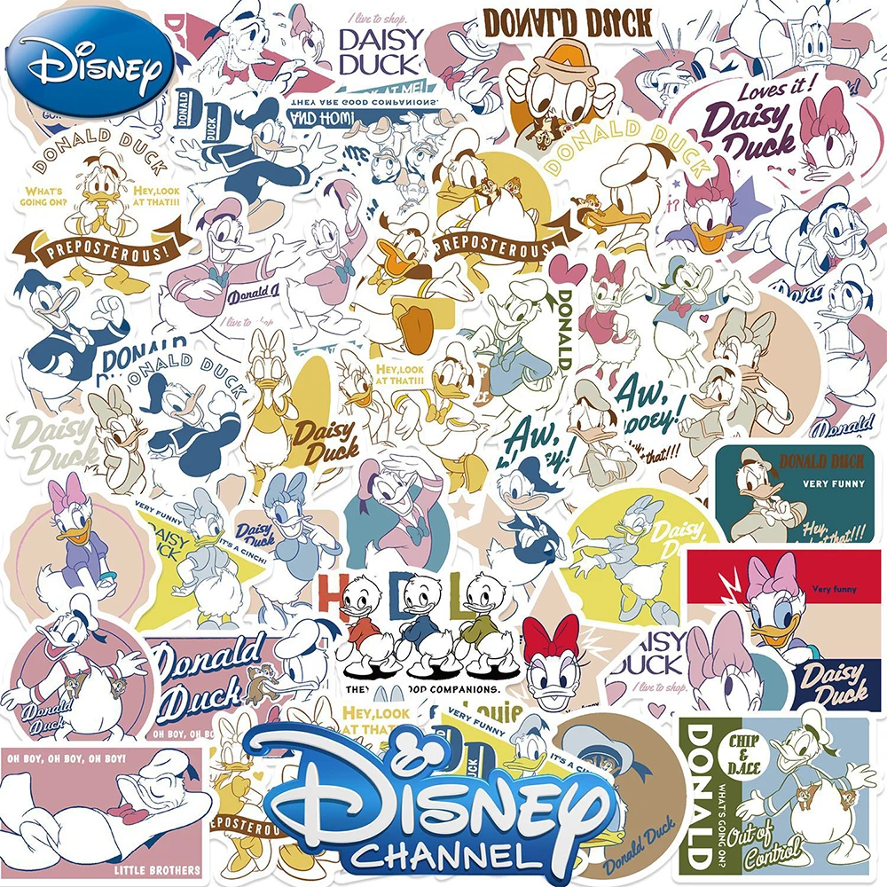 

10/30/50PCS Disney Cute Cartoon Donald Duck Graffiti Stickers for Laptop Phone Diary Stationery Waterproof Sticker Kids Toy Gift