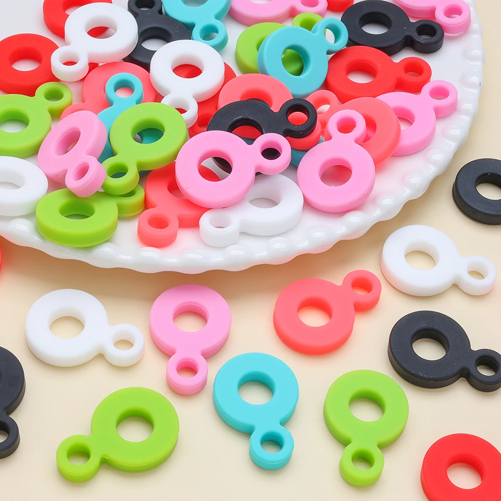 10Pcs Silicone Pendant 6colors Circular Pendants For Baby Care Pacifier Chains DIY Necklace Bracelets Jewelry Making Accessories