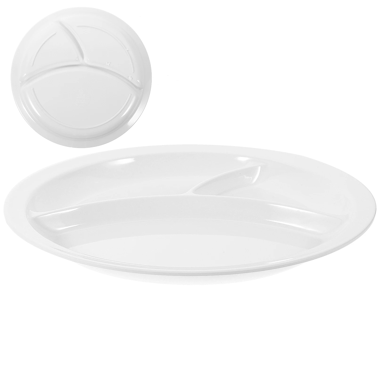 

Multi-compartment Plate 10 Inch Melamine Divided Food Plate Practical Wear Resistance Easy Clean Suitable Outdoor Parties