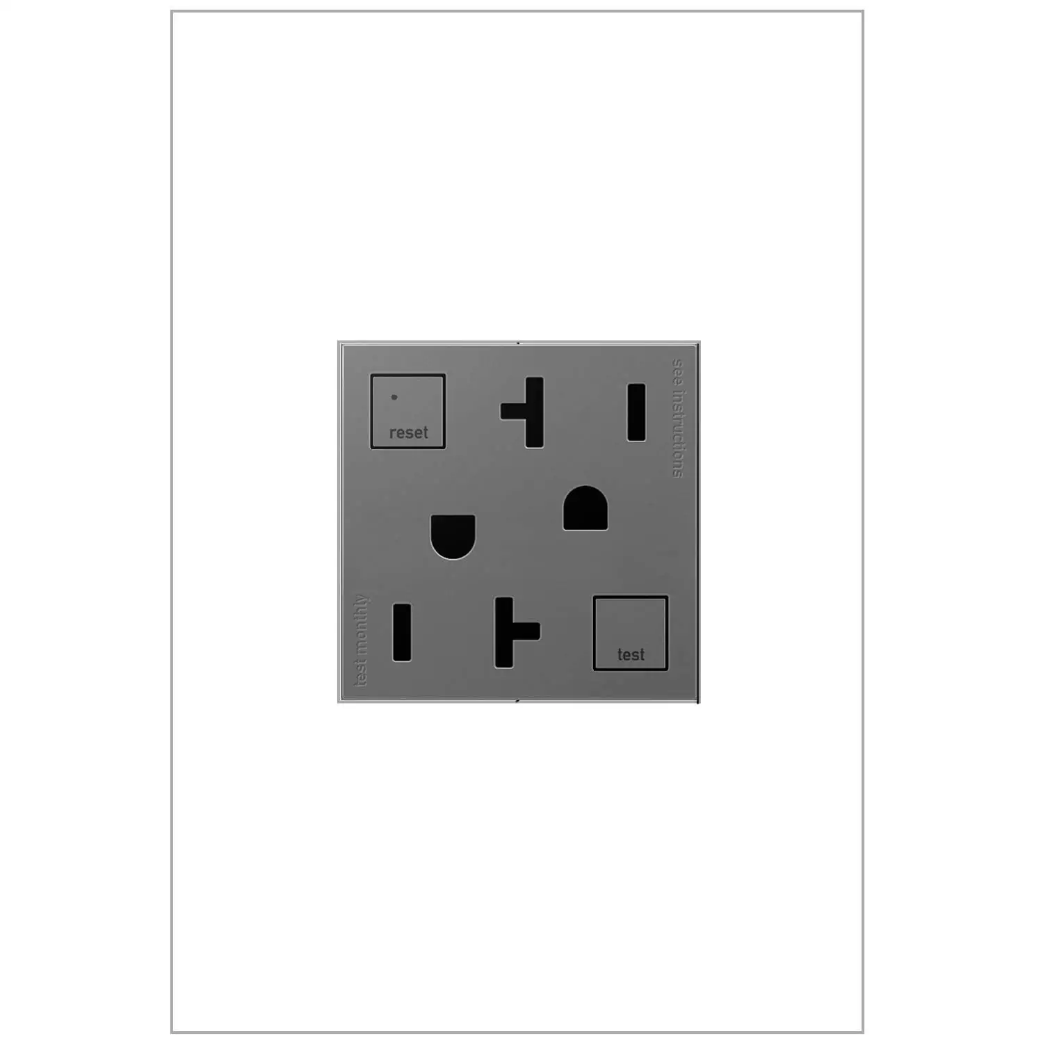 20 Amp Self-Test, Tamper Resistant Wall Outlet, Magnesium, 4-Pack