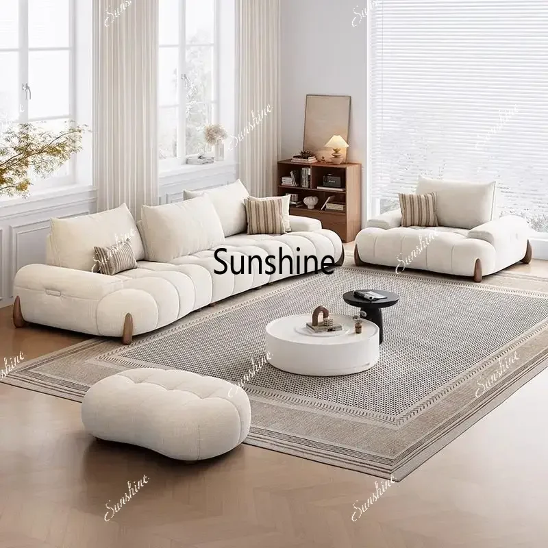 Beige 3 Seater Living Room Sofas Designer Italian Bedroom Lazy Living Room Sofas Loveseat Modern Divano Moderno Furniture Home